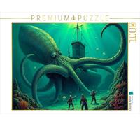 Puzzle · 20 000 lieues sous Les Mers - La Rencontre avec Le Calamar géant | Aventures oubliées · Scènes de grands livres · 1000 pièces · Format assemblé 64 × 48 cm · CALVENDO Puzzle