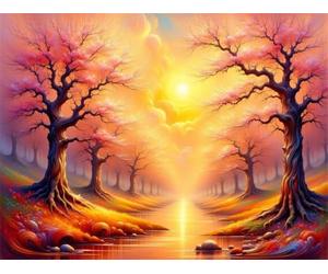 Puzzle 200 pièces Adultes, Arbre de rivière Puzzle Classiques 200 pièces, 35x25cm Puzzles Impossible Difficile avec Poster, Magnifique Décoration Puzzle et Cadeaux Relaxant