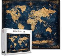 Puzzle 200 Pieces Adultes Carte du Monde Jigsaw Puzzles Classiques Impossible Qualité SupéRieure Bois Panorama Art, Stimulent La Logique et La Concentration avec Une IdéE Cadeau Femme 35x25cm H-2