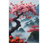 Puzzle 200 Pieces Adultes Fleurs Roses Les Montagnes, Puzzle Impossible Difficile et Stimulant Parfait pour Les Amateurs de Puzzles Cadeau Stimulant pour Hommes Femmes Plus âgés 35 x 25 cm