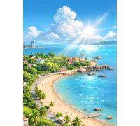 Puzzle 200 pièces Adultes, Îles Océan Bleu Puzzle Classiques 200 pièces, 35x25cm Puzzles Impossible Difficile avec Poster, Magnifique Décoration Puzzle et Cadeaux Relaxant