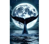 Puzzle 200 Pieces Adultes Lune Dauphins L'Océan 35 x 25 cm Puzzle Adulte Jeu éducatif défi Jouet Puzzle Impossible 200 Pièces Puzzles