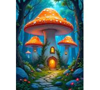 Puzzle 200 pièces Adultes, Maison Champignons des Bois Puzzle Classiques 200 pièces, 35x25cm Puzzles Impossible Difficile avec Poster, Magnifique Décoration Puzzle et Cadeaux Relaxant