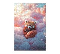 Puzzle 200 Pièces Adultes Nuages Panda Roux 35x25 cm Jeu Éducatif Jeu de Création et Logique Concentration, Cadeau Garcon et Fille, Puzzle Adulte 200 Pièces