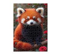 Puzzle 200 Pièces Adultes Panda Roux 35x25 cm Jeu Éducatif Jeu de Création et Logique Concentration, Cadeau Garcon et Fille, Puzzle Adulte 200 Pièces