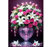 Puzzle 200 Pièces Adultes Vase Lys Rose, 200 pièces Puzzles pour Adultes Jeu éducatif Jouets Défi, Décoration de la Maison, Cadeaux de Vacances