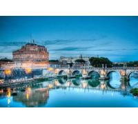 Puzzle 200 pièces Architecture Urbaine Nuit Château Saint-Ange et Pont du Tibre 35 x 25 cm