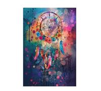 Puzzle 200 Pieces Attrape-rêves Puzzle Couleur 200 Pièces Grand Adultes Difficile Jigsaw en Bois avec Boîte Cadeau, DIY Challenge Impossible Créatif Jeu pour Adulte, Decoration Maison 35x25cm D-1005
