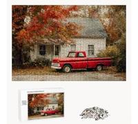 Puzzle 200 Pièces - Automne & Voiture - Puzzle en Bois Durable avec Lettres au Dos - Jeu sans Poussière avec Affiche - Modèle pour Collectionneurs et 14 Ans et Plus (35 x 25 cm) P3#219