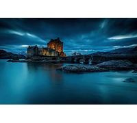 Puzzle 200 pièces, Beauté Naturelle, Pont, Écosse, Fjord, Château d'Eilean Donan, Loch Duych 35x25CM