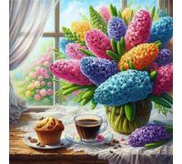 Puzzle 200 pièces,Bouquet de café sur Le Rebord de la fenêtre Puzzle Adulte,Divertissement créatif,Puzzles Classiques pour Adultes et Enfants à partir de 14 Ans,Décoration Murale Artistique