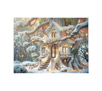 Puzzle 200 pièces Cabane dans Arbres de Dessin animé Puzzles pour Adultes Jeux d'activités Familiales,Puzzle à Faire Soi-même pour Décoration Murale de la Maison