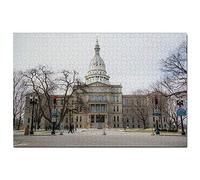 Puzzle 200 pièces, Capitole de l'État du Michigan, West Lansing, États-Unis, Amérique, Jeu, œuvre d'art, Souvenir de Voyage, 35 x 25 cm