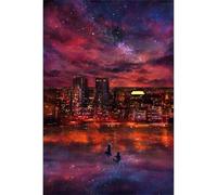 Puzzle 200 pièces Couple Romantique en Ville Puzzles pour Adultes Jeux d'activités Familiales,Puzzle à Faire Soi-même pour Décoration Murale de la Maison