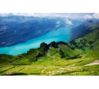 Puzzle 200 pièces en Bois à Faire soi-même, décoration d'intérieur Moderne, Jeu d'intelligence, Cadeau Unique, Suisse, lac de Brienz, Montagnes alpines, paysages 35 x 25 cm