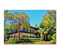 Puzzle 200 pièces, États-Unis, Amérique, Key West, Hemingway House, Floride, Jeu, œuvre d'art, Souvenir de Voyage, 35 x 25 cm