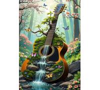 Puzzle 200 Pièces Jeux éducatif Défi Jouets Guitare Cascade de Fleurs Puzzles Classiques Puzzle DIY Cadeaux de l'art de la Décoration Moderne