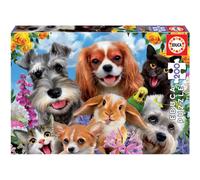 Puzzle - 200 pièces - Le selfie des animaux - Chien - Chat - Dès 6 ans - Educa