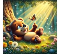 Puzzle 200 pièces,Ours Papillon Soleil Puzzle Adulte,Divertissement créatif,Puzzles Classiques pour Adultes et Enfants à partir de 14 Ans,Décoration Murale Artistique