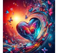 Puzzle 200 pièces,Papillons Vagues Cœurs Puzzle Adulte,Divertissement créatif,Puzzles Classiques pour Adultes et Enfants à partir de 14 Ans,Décoration Murale Artistique