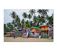 Puzzle 200 pièces, Plage de Goa, Inde, Jeu, œuvre d'art, Souvenir de Voyage, 35 x 25 cm