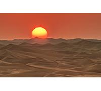 Puzzle 200 pièces pour Adultes, beauté Naturelle, Soleil, Coucher de Soleil, désert, Dunes, Émirats Arabes Unis, Abu Dhabi 35 x 25 cm