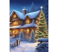 Puzzle 200 Pièces pour Adultes, Chalet de Noël d’Hiver Puzzle Adulte 200 pièces, Jeu de Création et Logique, Activité Détente, Idée Cadeau Adulte Décoration Intérieure