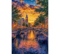 Puzzle 200 Pièces pour Adultes Pont Ville Rivière 35 x 25 cm Puzzles Classiques Jeux éducatif Défi Jouets Puzzle Difficile et Stimulant - Parfait pour Les Amateurs de Puzzles200