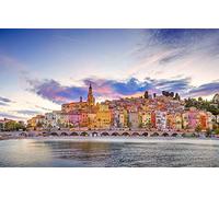 Puzzle 200 pièces pour Jeunes Adultes, Peinture sur la Ville et la mer, Menton, France, 35 x 25 cm