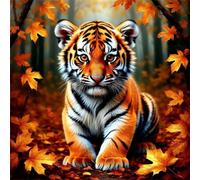 Puzzle 200 pièces,Tigre des Bois d'automne Puzzle Adulte,Divertissement créatif,Puzzles Classiques pour Adultes et Enfants à partir de 14 Ans,Décoration Murale Artistique