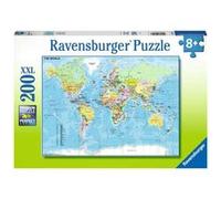 Puzzle 200 pièces XXL Ravensburger Carte du Monde Multicolore G