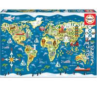 Educa - Puzzle de 200 pièces pour Enfants | Mapamundi. Composé de 200 Grandes pièces Parfaitement finies | Mesure: 40 x 28 cm | À partir de 6 Ans (19292)