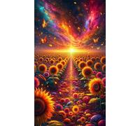Puzzle 2000 Pièces Adulte 100 x 70 cm,Espace Tournesol au Coucher du Soleil Impossible Classique Jigsaw Puzzles,Jeu Classique pour Toute la Famille,Décoration Murale & Cadeau