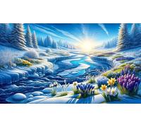 Puzzle 2000 Pièces Adulte 100 x 70 cm,Rivière au Coucher du Soleil en Hiver Impossible Classique Jigsaw Puzzles,Jeu Classique pour Toute la Famille,Décoration Murale & Cadeau