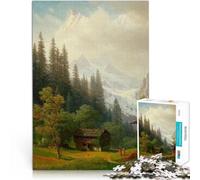 Puzzle 2000 pièces Adulte Scène Alpine de Bierstadt Fabriqué en Carton pour Les 14 Ans et Plus Réduction du Stress intéressante Cadeaux pour Les Amis et la Famille。Taille：70x100cm/27.5x39.3pouce
