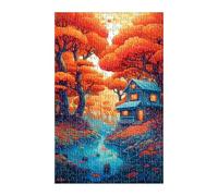 Puzzle 2000 Pièces Adultes Arbre Lac Chalet 100x70 cm Jeu Éducatif Jeu de Création et Logique Concentration, Cadeau Garcon et Fille, Puzzle Adulte 2000 Pièces