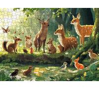 Puzzle 2000 Pieces Adultes, Challenge Casse-Tête Difficile, Format 99 x 70 cm, Puzzle Bois Coloré pour Détente, Jeu de Société Famille, Impossible Classique Jigsaw Puzzles forêt cerf f0-856