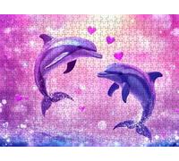 Puzzle 2000 Pieces Adultes, Challenge Casse-Tête Difficile, Format 99 x 70 cm, Puzzle Bois Coloré pour Détente, Jeu de Société Famille, Impossible Classique Jigsaw Puzzles rêve Dauphin f0-768