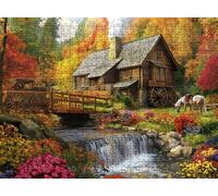 Puzzle 2000 Pieces Adultes, Challenge Casse-Tête Difficile, Format 99 x 70 cm, Puzzle Bois Coloré pour Détente, Jeu de Société Famille, Impossible Classique Jigsaw Puzzles forêt Cabine f0-860