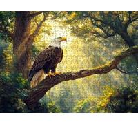 Puzzle 2000 Pieces Adultes, Challenge Casse-Tête Difficile, Format 99 x 70 cm, Puzzle Bois Coloré pour Détente, Jeu de Société Famille, Impossible Classique Jigsaw Puzzles forêt Aigle f0-866