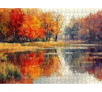 Puzzle 2000 Pieces Adultes, Challenge Casse-Tête Difficile, Format 99 x 70 cm, Puzzle Bois Coloré pour Détente, Jeu de Société Famille, Impossible Classique Jigsaw Puzzles forêt lac f0-864