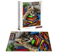 Puzzle 2000 Pièces Adultes Chat, Puzzle 2000 Pièces Parfaitement Imbriquées Lettres au Dos, Librairie Jeu éducatif défi Joue Art Puzzles Classiques, pour Adultes et Adolescents Cadeau 100x70 cm B-4955