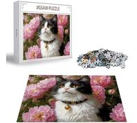 Puzzle 2000 Pièces Adultes Chat, Puzzle 2000 Pièces Parfaitement Imbriquées Lettres au Dos, Pivoine Jeu éducatif défi Joue Art Puzzles Classiques, pour Adultes et Adolescents Cadeau 100 x 70 cm B-122