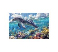 Puzzle 2000 Pieces Adultes Dauphin Puzzle 2000 Pieces Bois Animal, Puzzles Classiques Jeux Réflexion pour Toute la Famille Réunie, Puzzles Adulte pour Printemps Decoration Murale 70 x 100Cm LZPT-01059