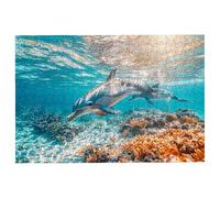 Puzzle 2000 Pièces Adultes Dauphin, Puzzle Adulte 2000 Pièces, Océan Puzzles Classiques pour Activité Familiale Jeux Educatifs, Grand Puzzles en Bois avec Boite pour Cadeau Homme, Decor Chambre -3481