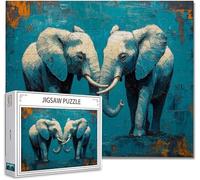Puzzle 2000 Pieces Adultes éléphant Jigsaw Puzzles Classiques Impossible Qualité SupéRieure Bois Panorama Art, Stimulent La Logique et La Concentration Avec Une IdéE Cadeau Homme/Femme 70.5X99.5cm A-5