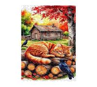 Puzzle 2000 Pièces Adultes Ferme Animaux Chat 100x70 cm Jeu Éducatif Jeu de Création et Logique Concentration, Cadeau Garcon et Fille, Puzzle Adulte 2000 Pièces