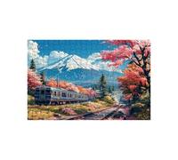 Puzzle 2000 Pieces Adultes Mont Fuji Puzzle 2000 Pieces Bois Train, Puzzles Classiques Jeux Réflexion pour Toute la Famille Réunie, Puzzles Adulte pour Printemps Decoration Murale 70x100 cm LZPT-03523