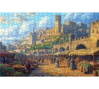 Puzzle 2000 Pieces Adultes Moyen-âGe, Puzzle 2000 Pièces Bois DIY Adulte Street View, Puzzle Classiques Compact Box pour Tableau Decoration Murale Cadeau Femme 70x100cm RXPT-1625