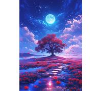 Puzzle 2000 Pièces Adultes Pétales d'arbre Lune, Défis Amusants Parfait pour la Détente Créativité, Puzzle 2000 Pieces 100 x 70 cm